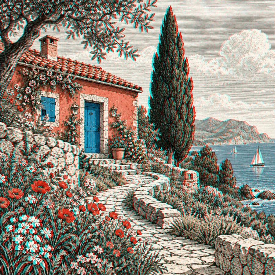 Anaglyph Print: Red and cyan pull the image apart