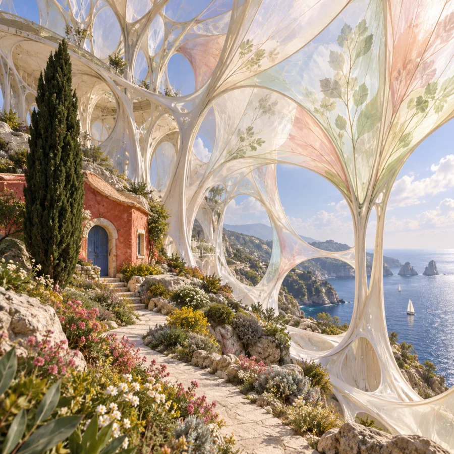 Bioplastic Cathedral: An invented architecture of translucent grown membranes