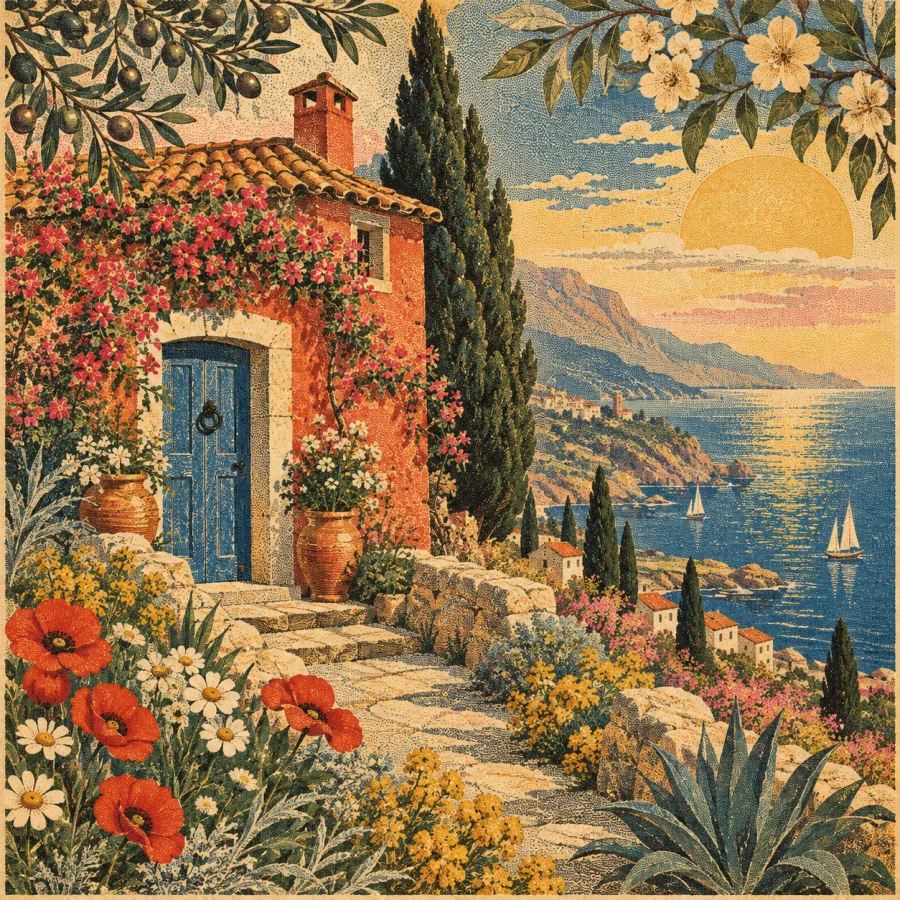 Chromolithography: Rich layered color with fine printed grain