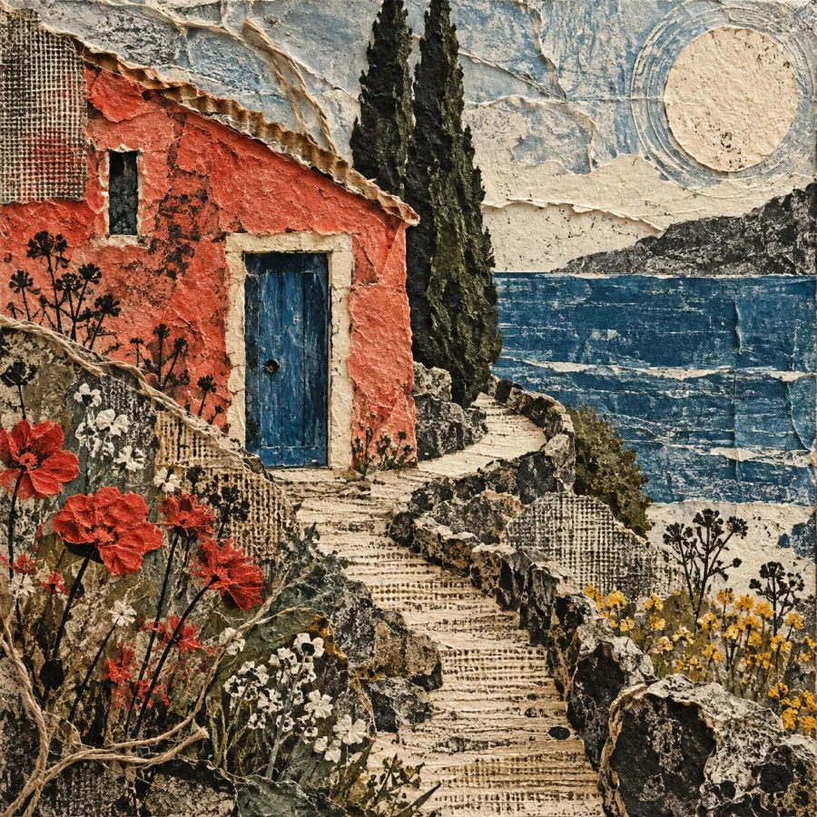 Collagraph: Printed relief from assembled textures