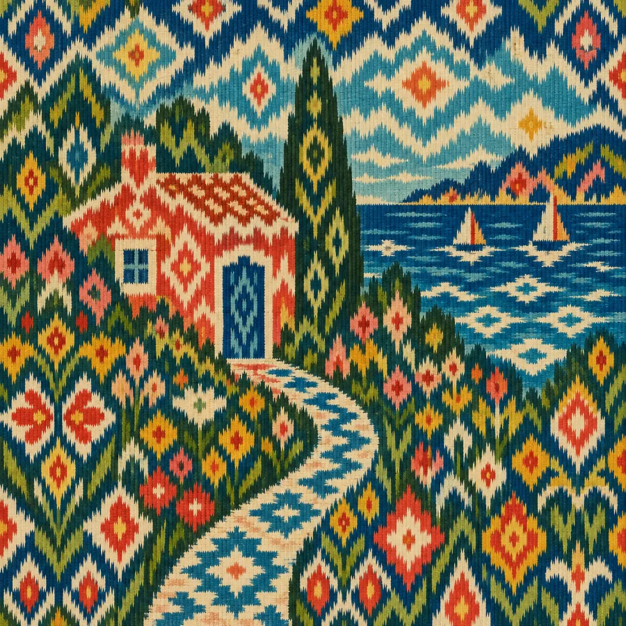 Double Ikat Patola: Precision geometry with softened thread edges