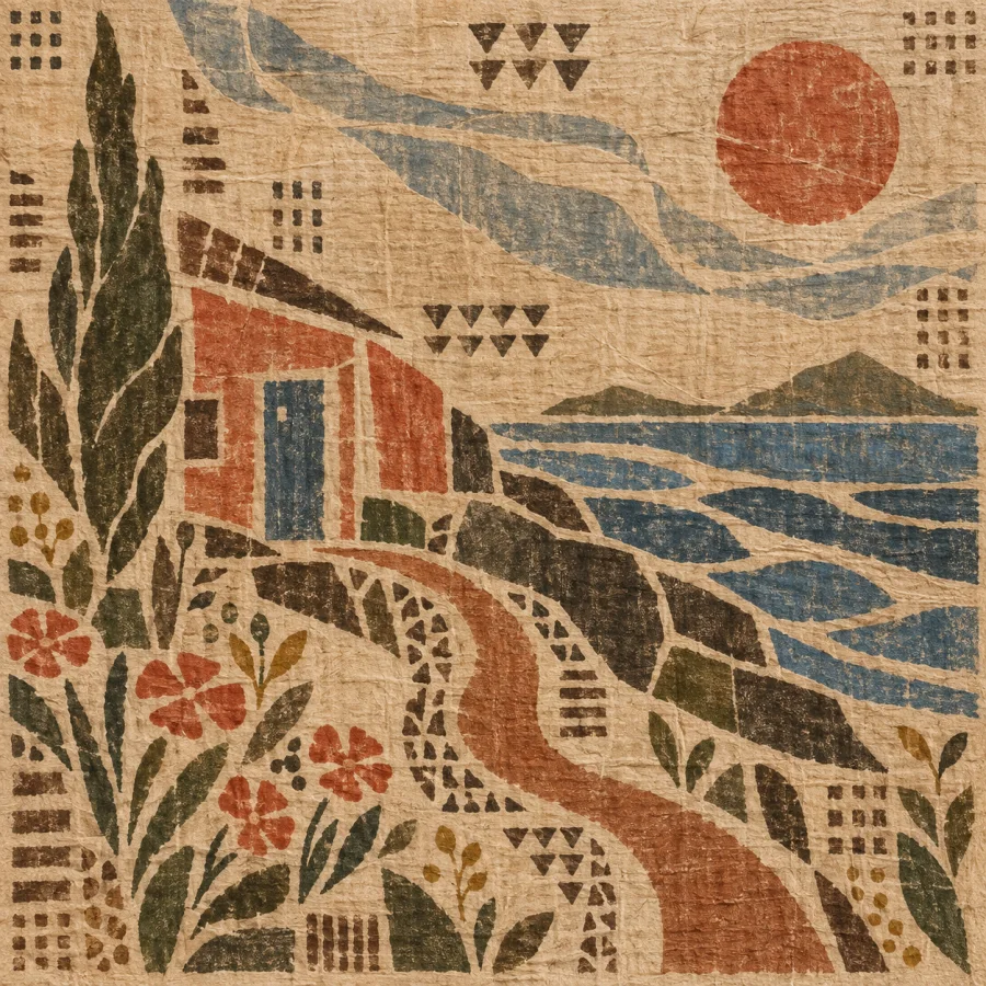 Hawaiian Kapa Texture: Stamped pattern and subtle fiber relief