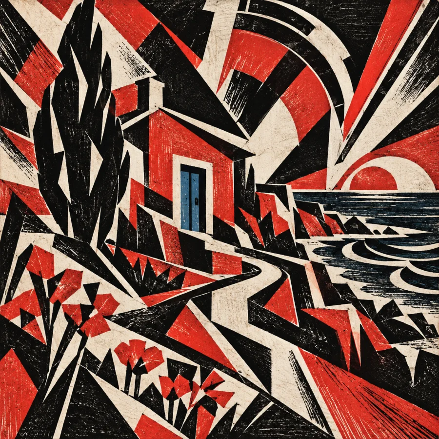 Mexican Stridentist Graphics: Urban velocity in angular black and red