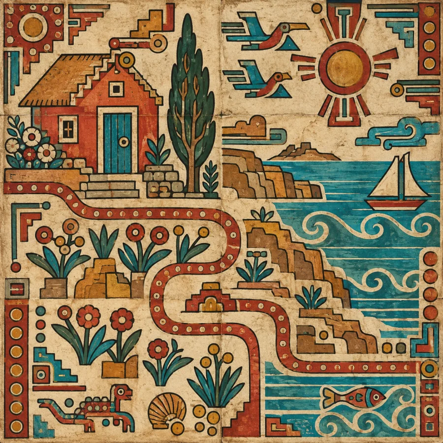 Mixtec Codex Painting: Pictorial paths and flat narrative signs