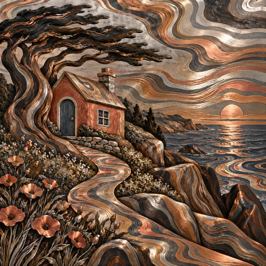 Mokume-Gane: Layered metals flowing like wood grain