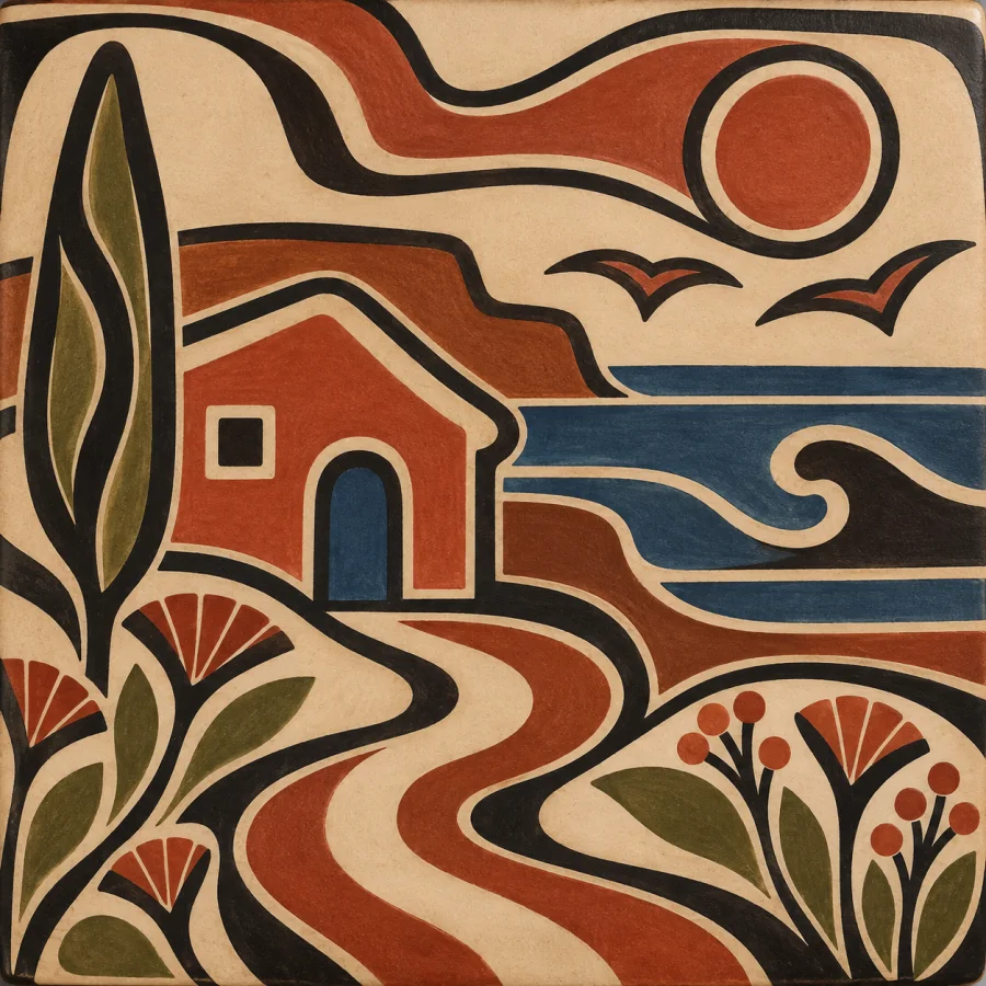 Nazca Painted Ceramics: Bold polychrome bands on earthenware