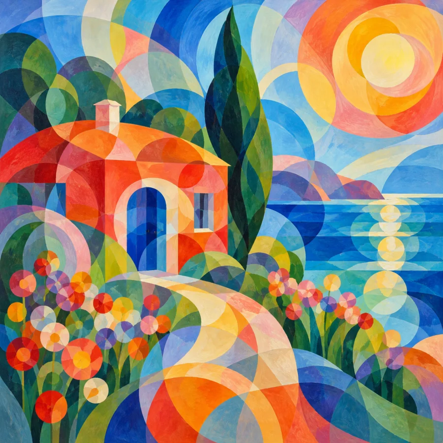 Orphism: Color rhythms in intersecting discs