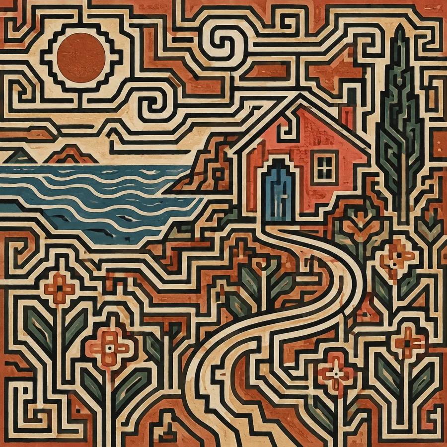Shipibo-Konibo-Inspired Geometry: Interlocking pathways and rhythmic fields