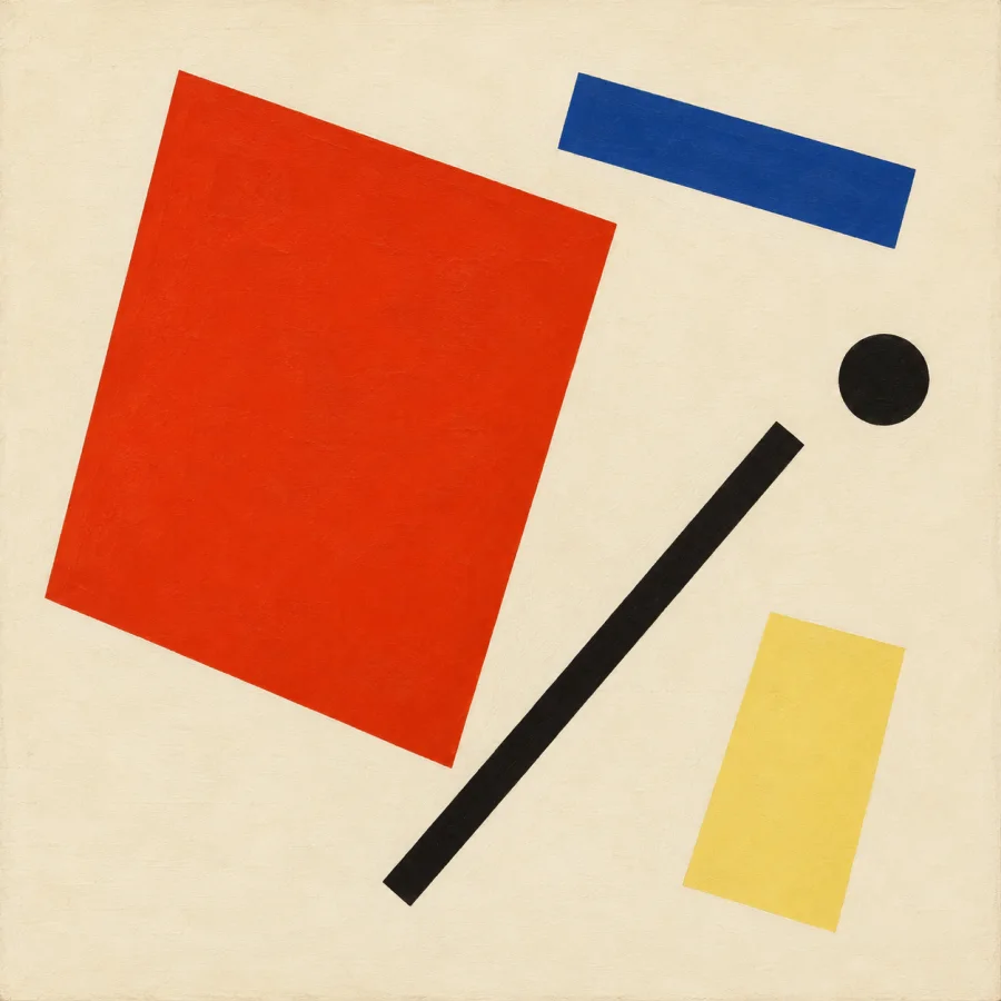 Suprematism: Floating geometry in a boundless field