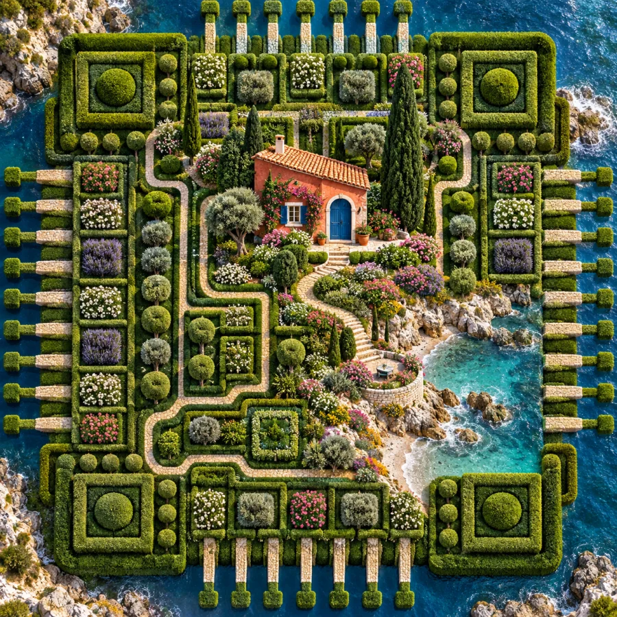 Topiary Microchip: An invented garden organized as electronic architecture