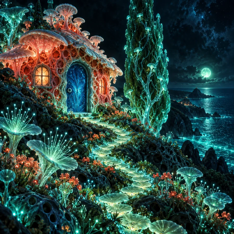 Bioluminescent World: Living light grows in the darkness