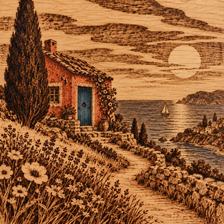 Pyrography: Lines drawn with heat
