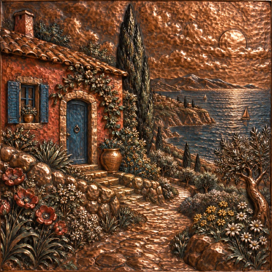 Copper Repousse: Metal pushed into relief