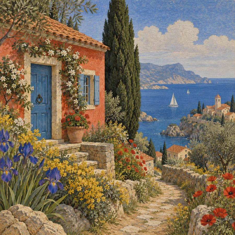 Egg Tempera: Small strokes, jewel-like color