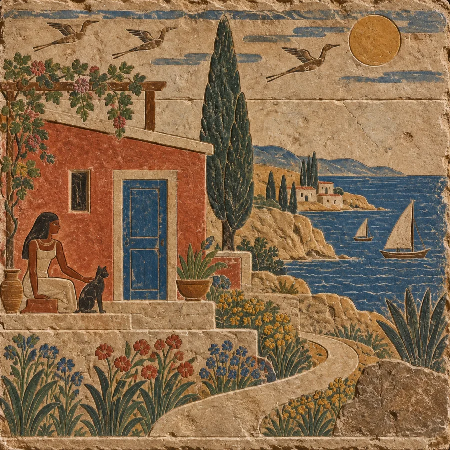 Egyptian Painted Relief: Color carved into stone