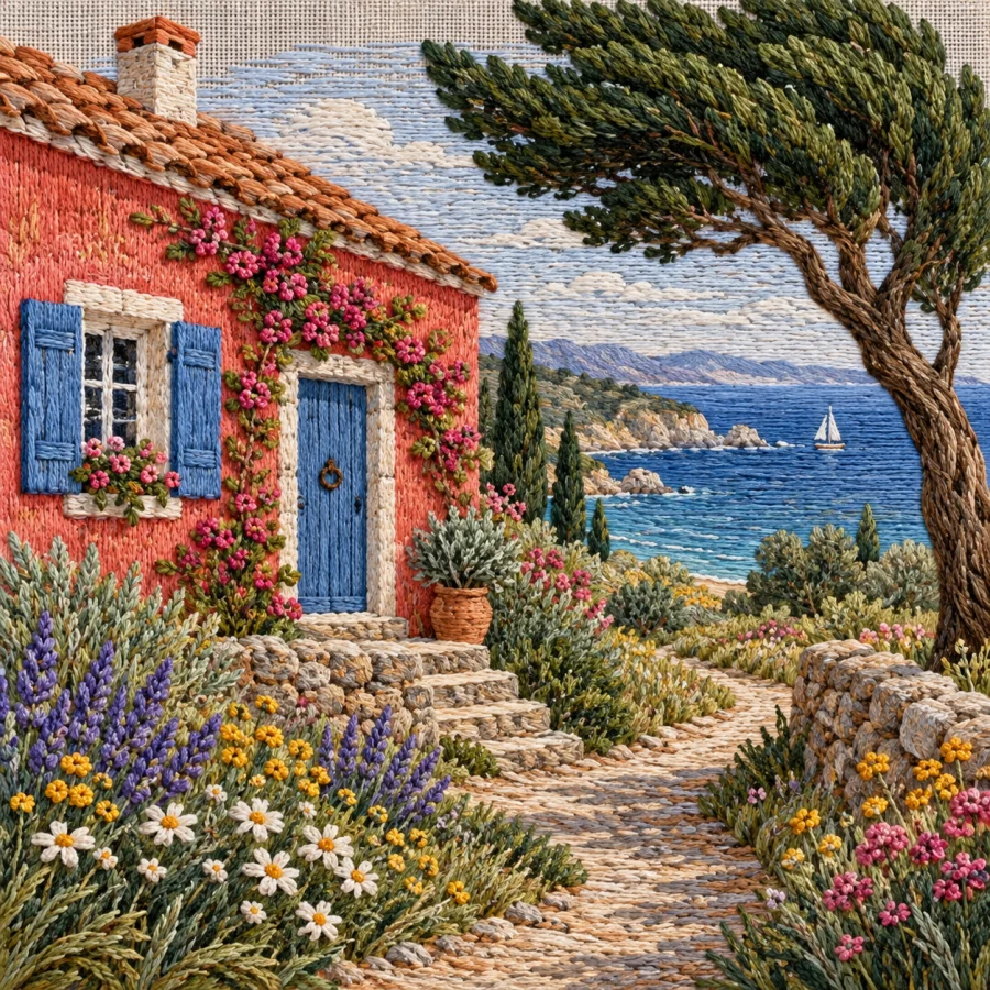 Embroidery: Drawn with thread
