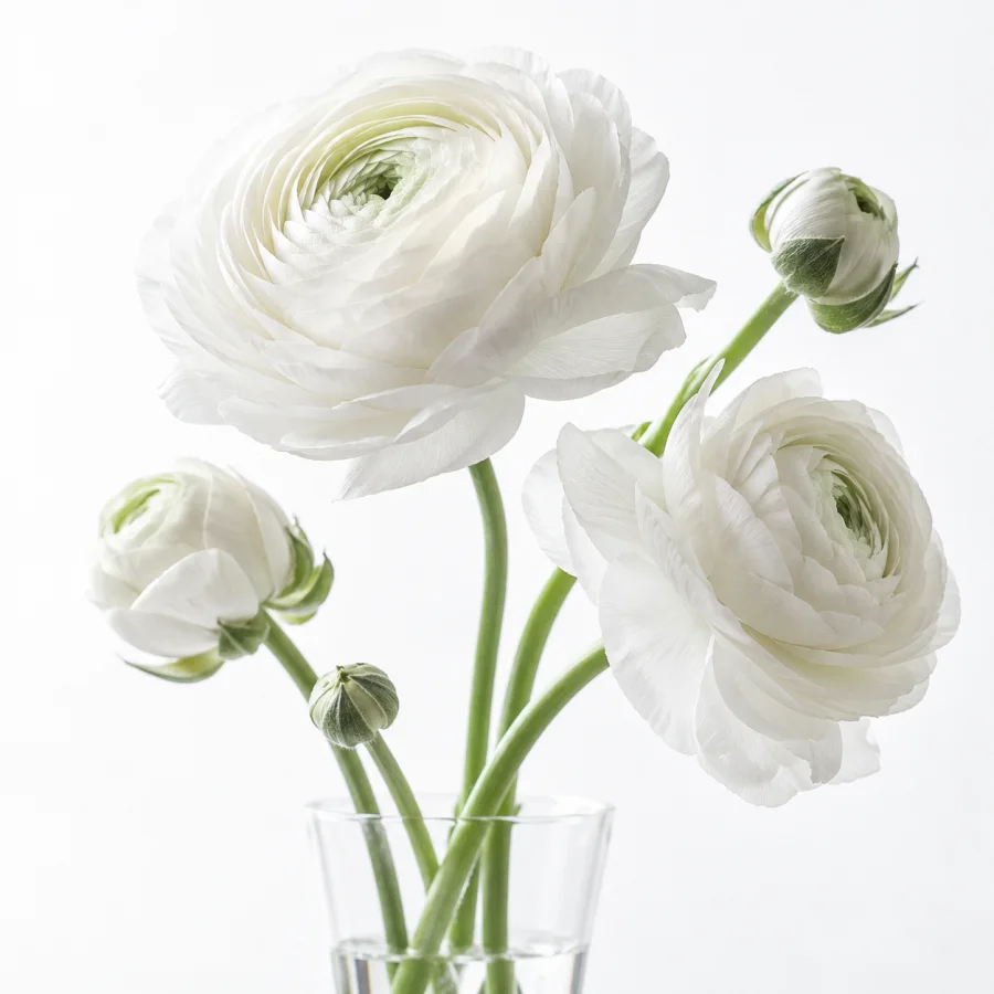 High-Key Studio Photograph: Delicate pale tonal separation against a bright seamless background, soft shadows and controlled luminous detail.
