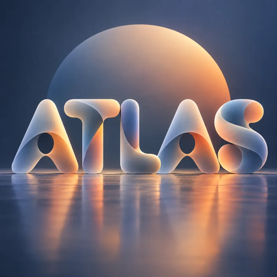 Signed-Distance Letterforms: Softly blended geometric letter-like shapes with clean implicit surfaces, rounded intersections and precise smooth contours.