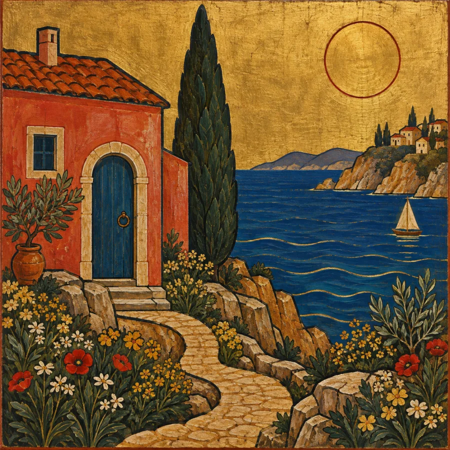 Byzantine Panel Painting: Luminous tempera against gold