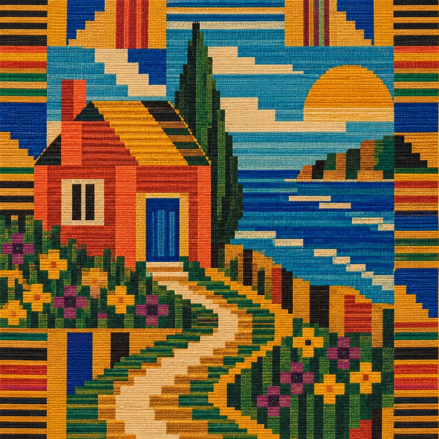 Kente Weaving: Narrow strips build a brilliant rhythm