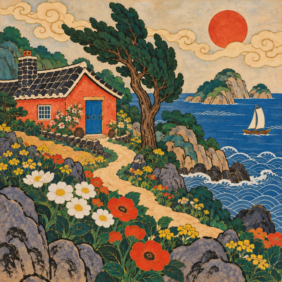 Korean Minhwa: Playful symbols in bold decorative color