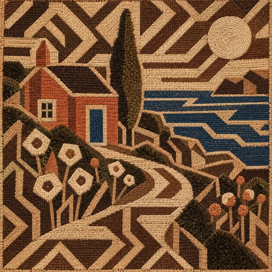 Kuba Shoowa Embroidery: Raffia geometry with a velvet surface