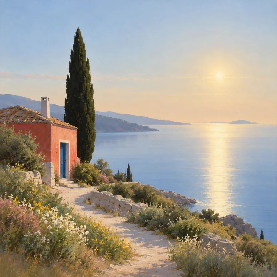 Luminist Landscape: Still water and nearly invisible brushwork