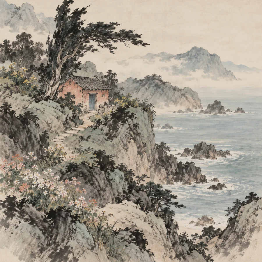 Ming Wu School Landscape: An intricate garden of brush marks