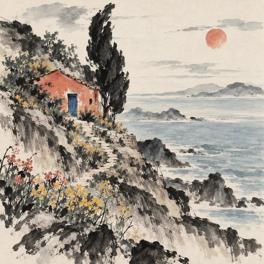 Nanga Painting: Scholarly ink with a relaxed rhythm