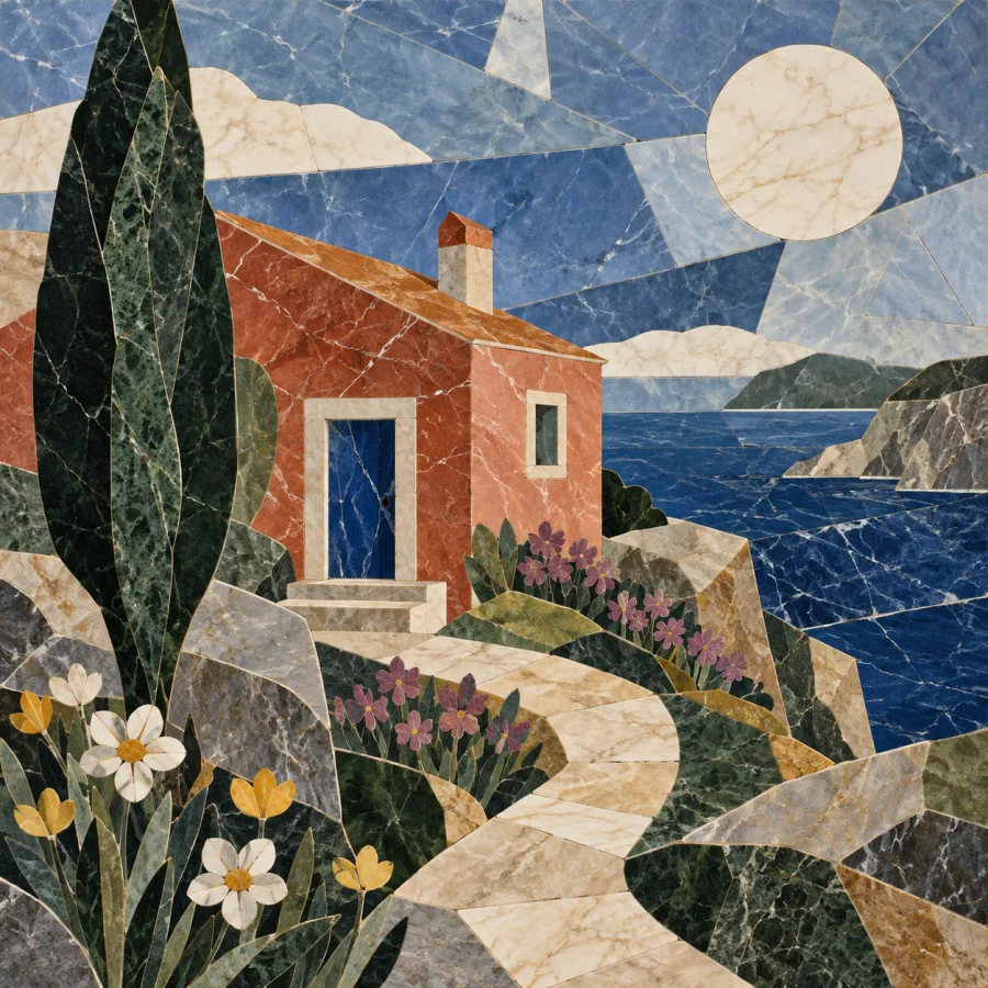 Opus Sectile: An image cut from colored stone