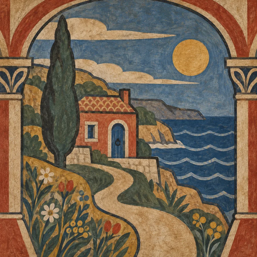 Romanesque Mural Painting: Strong outlines on plaster
