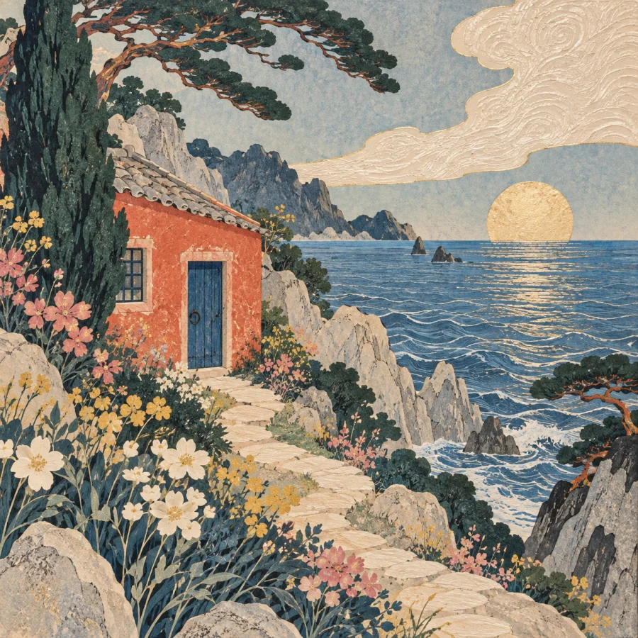 Surimono Print: A small print with exquisite surface detail