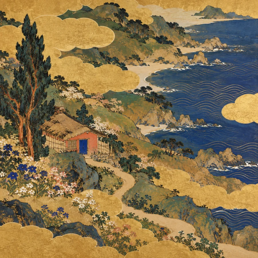 Yamato-e Painting: Decorative color in unfolding scenes