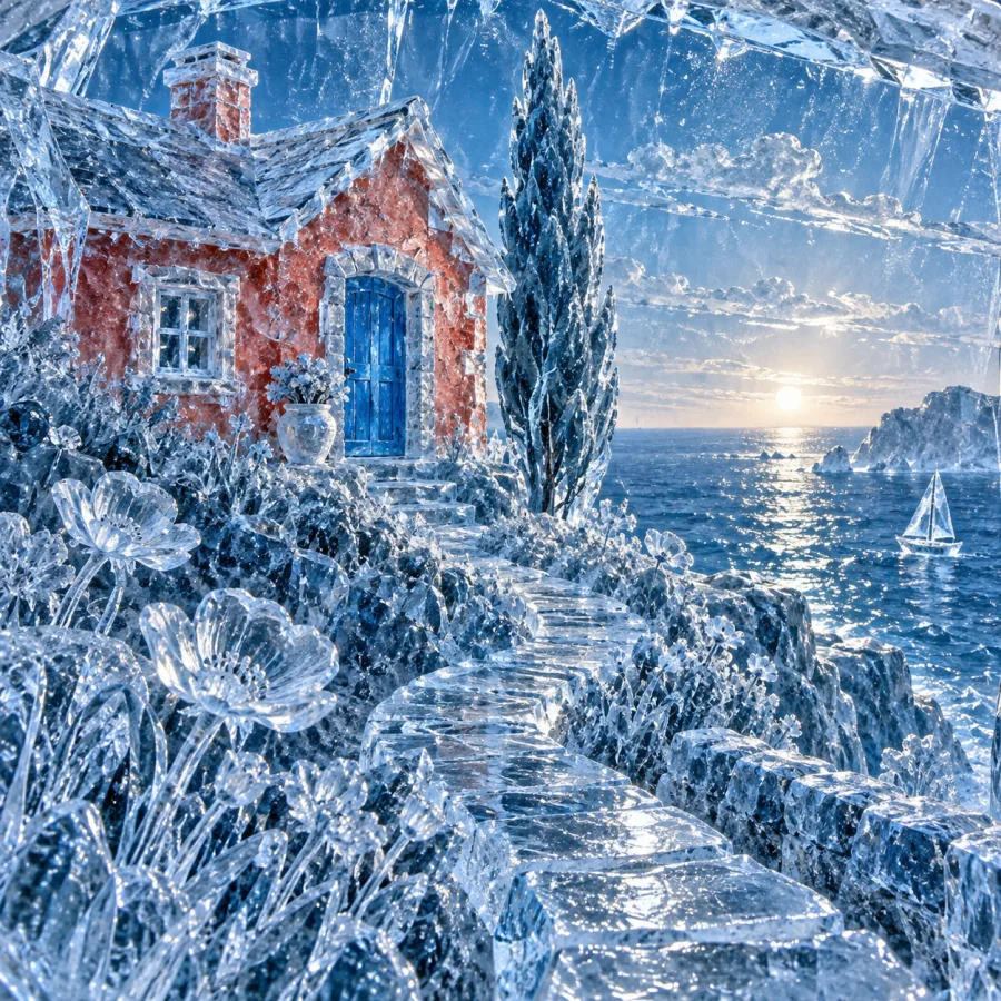 Ice Sculpture: A world caught inside clear ice