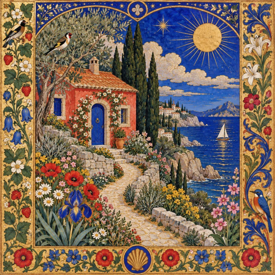 Illuminated Manuscript: A miniature edged in gold