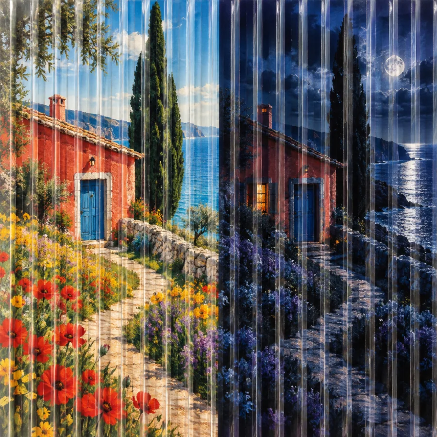 Lenticular Slats: Two viewpoints woven together