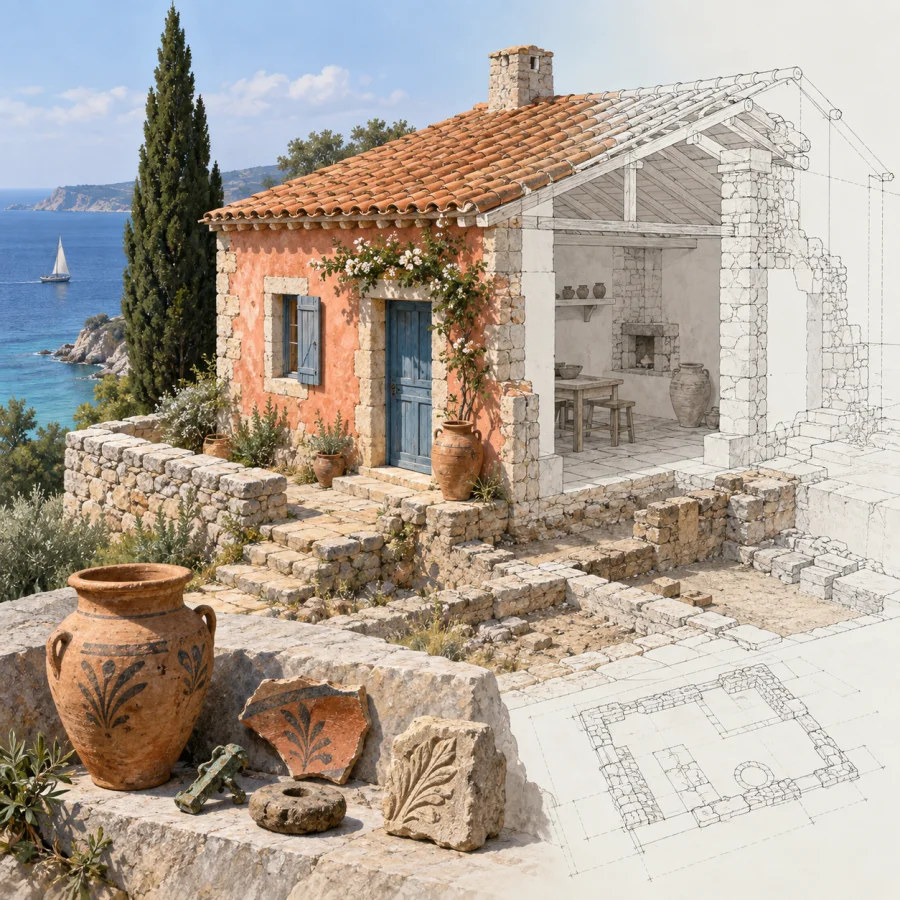 Archaeological Reconstruction Drawing: Lost structures made legible through precise drawing