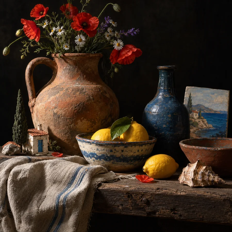 Bodegón Painting: Everyday objects with sculptural gravity
