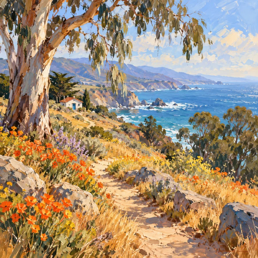 California Plein-Air Painting: Dry light and bold landscape masses