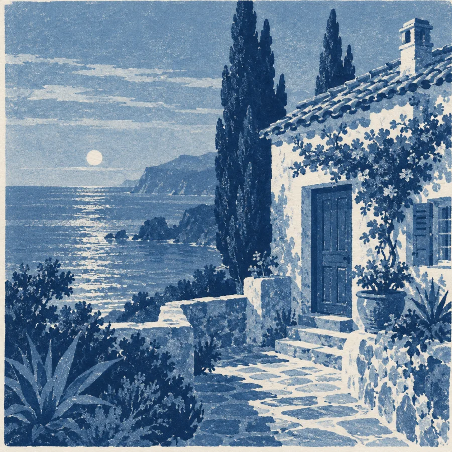 Camaieu Print: A single hue expressed through layered values