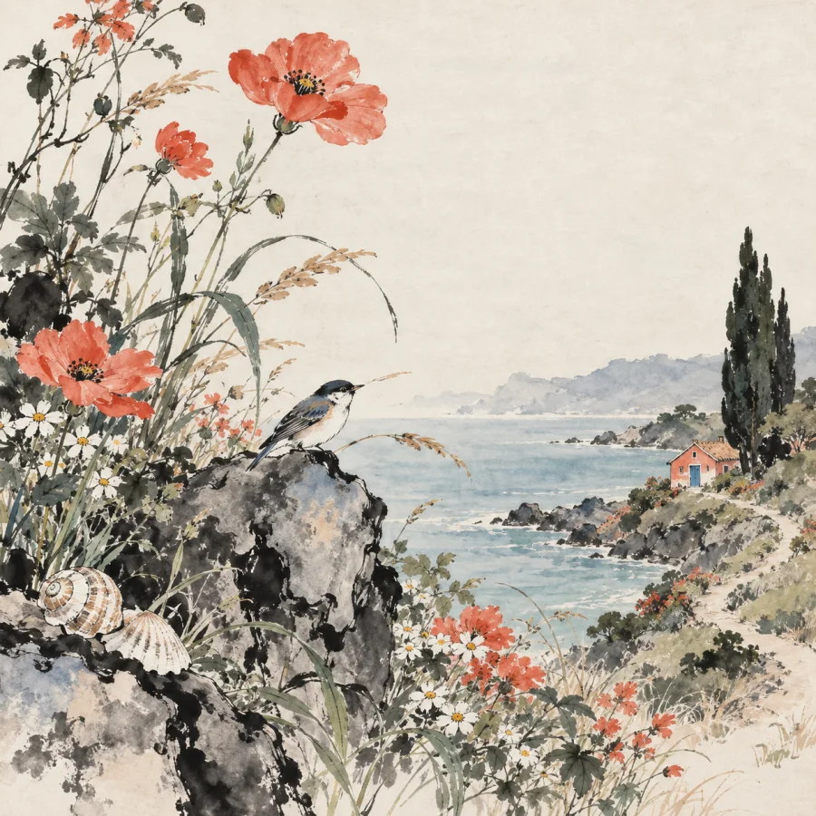 Chinese Flower-and-Bird Painting: Botanical detail and poised asymmetry