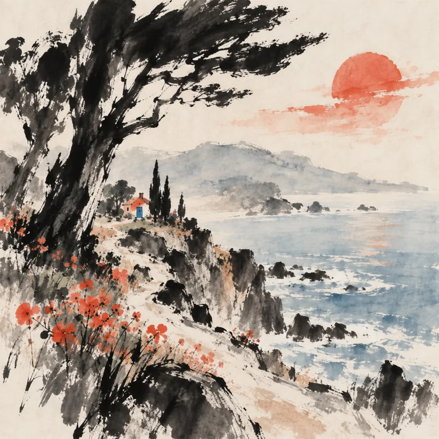 Chinese Xieyi Brushwork: Meaning carried by a few forceful marks