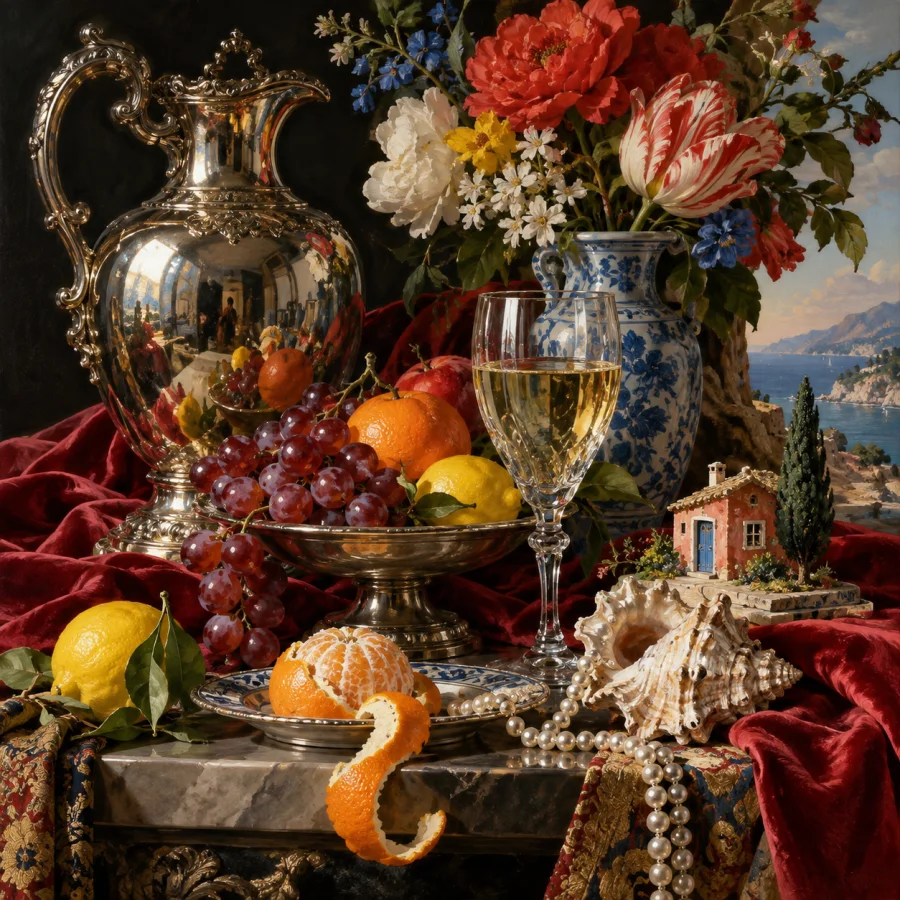 Dutch Pronk Still Life: Sumptuous surfaces in dramatic light