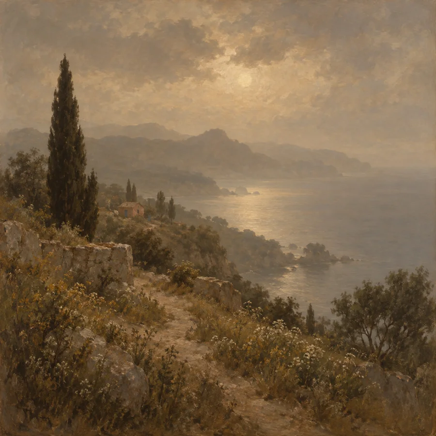 Dutch Tonal Landscape: Quiet harmony in ochre and gray