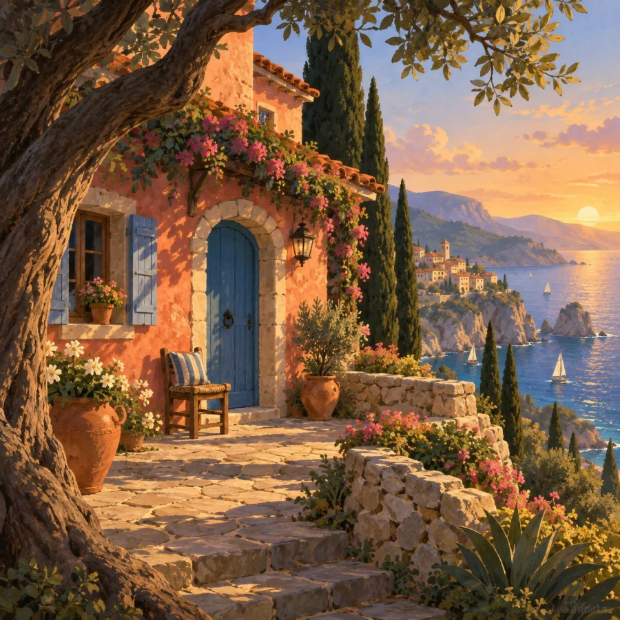 Golden Age Animation Background: Hand-painted space with theatrical warmth