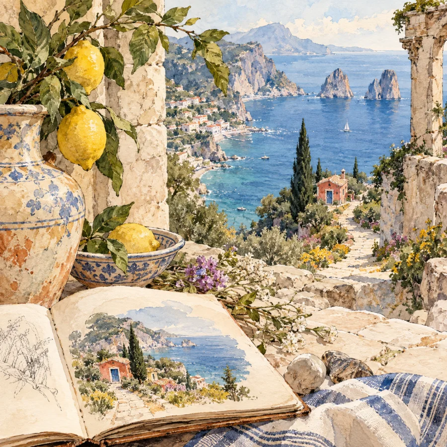Grand Tour Watercolor: Architectural observation with transparent color