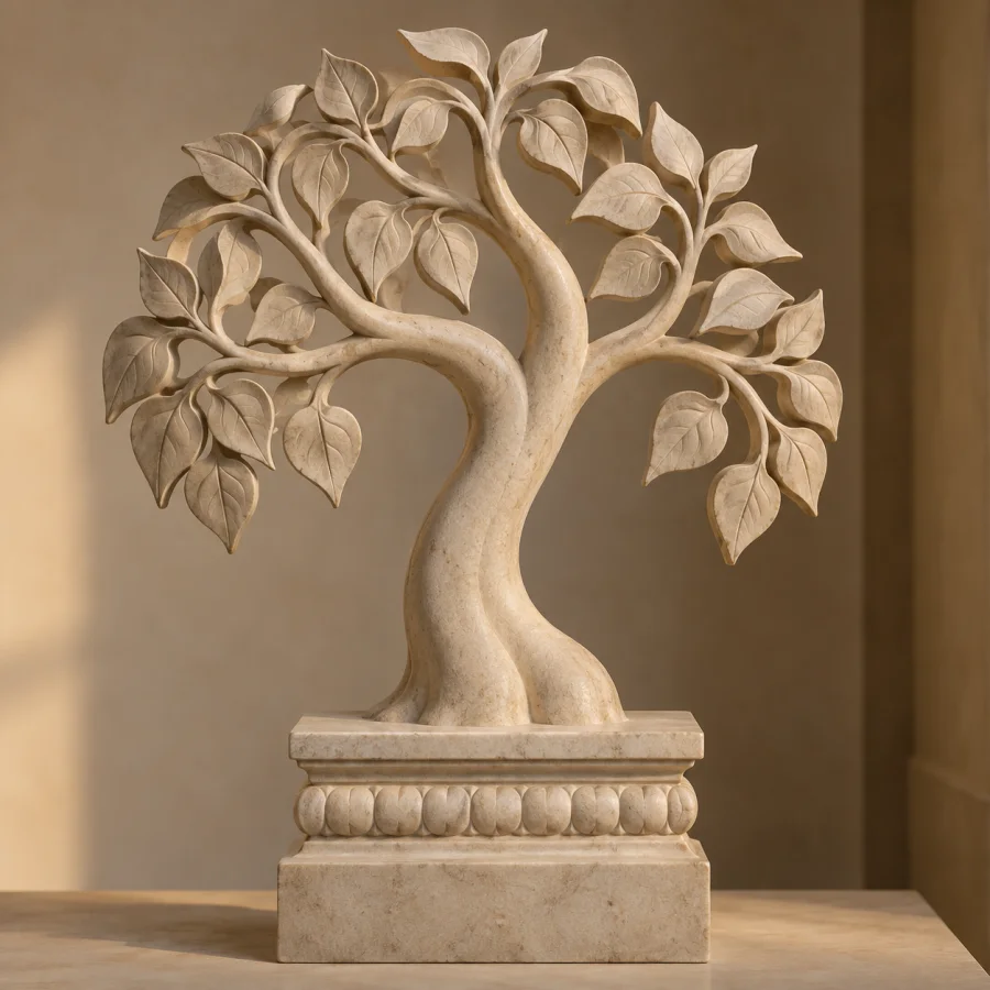 Gupta-Inspired Sculptural Form: Smooth volume and poised flowing contour
