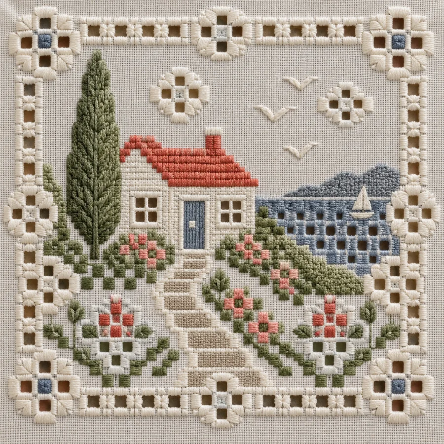 Hardanger Embroidery: Geometric cutwork in even-weave cloth