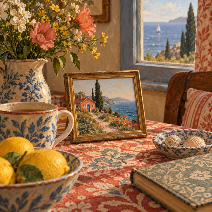 Intimist Interior Painting: Domestic space in quiet patterned color