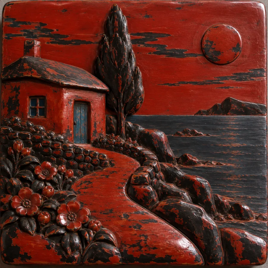 Japanese Negoro Lacquer: Red surfaces worn back to dark layers